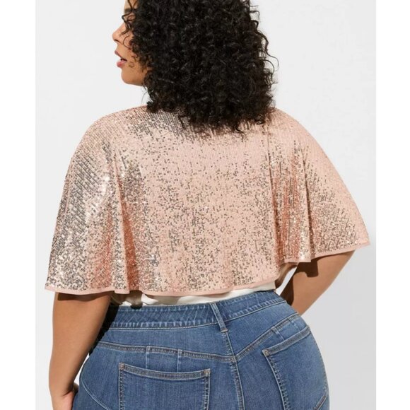 NWT Torrid Champagne Sequined Bolero Cover-Up ~ One Size - Picture 4 of 10